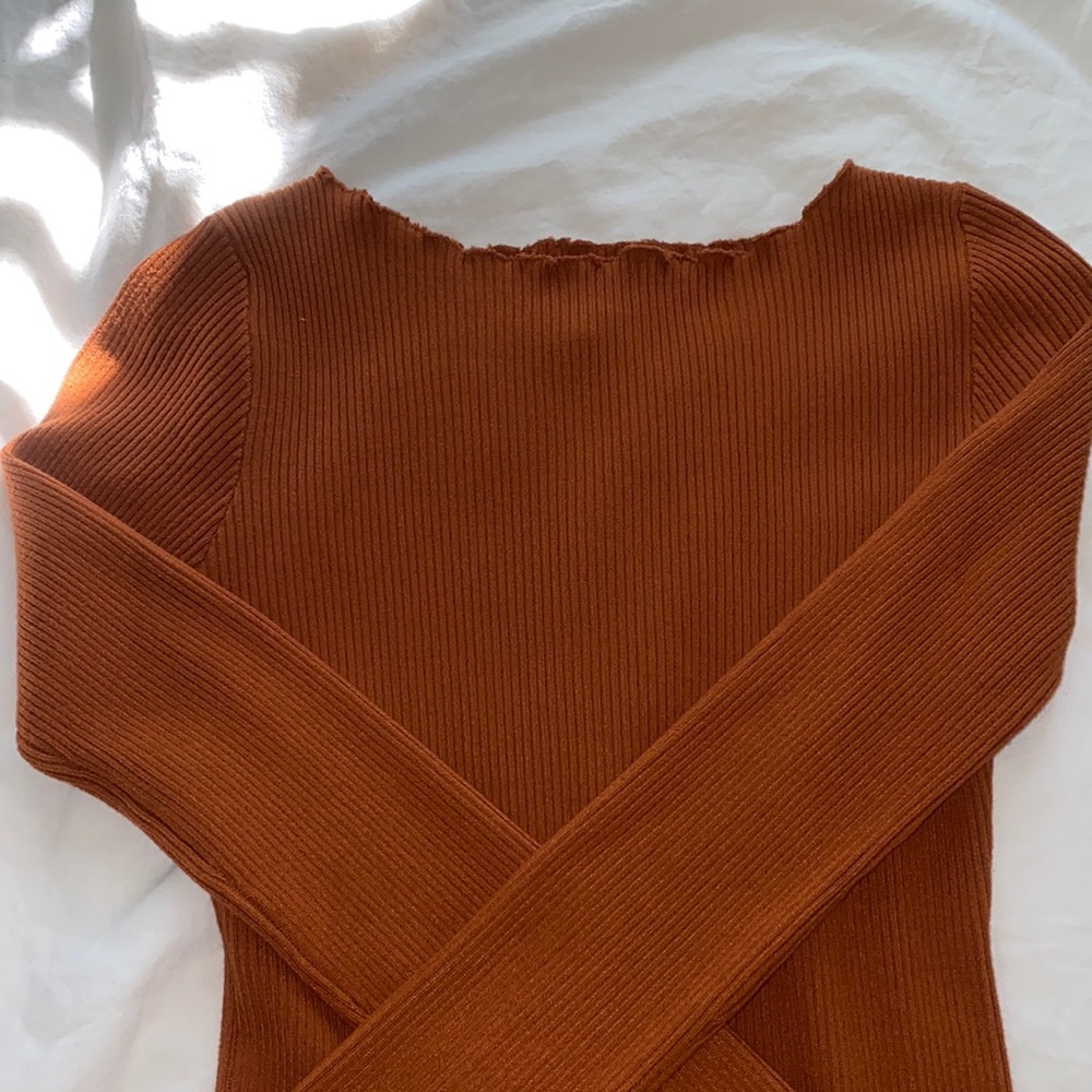 rust knitted midi dress